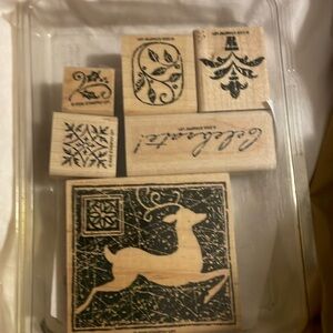 Stampin' Up! Reindeer Print Stamp Set Of 6 - Retired 2005